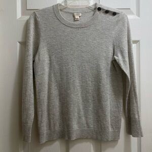 J. Crew Sweater Women’s Size Medium Gray Merino Wool Blend Sweater